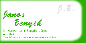 janos benyik business card